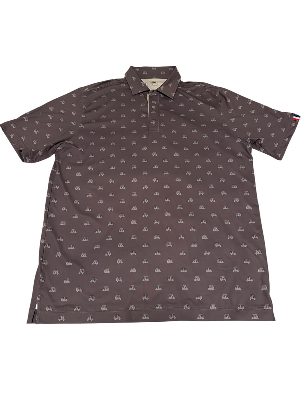 Men's Golf Cart Logo-Print Polo Shirt Size L